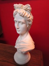 Chalkware Apollo Bust 13&quot; Tall In Round Base - £173.46 GBP