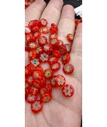 50pcs Red Star Liuli Cherry  spacer bead  8mm Star disc coin roundel  loose bead - €11,81 EUR