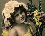 Young Girl Spring Dress Orchids Flowers 1908 Postcard Drew Mississippi C... - $9.76