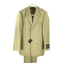 Stacy Adams Men&#39;s Suit Khaki Brown 3 Piece Pleated Pants Size 38R - £102.70 GBP