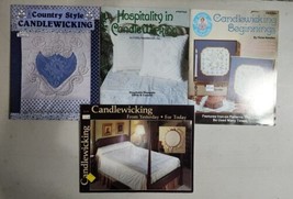Lot of 4 Vintage Candlewicking Pattern Instruction Books Magazines - £31.15 GBP