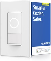 Elegrp Smart Motion Sensor Switch, 2.4Ghz Wi-Fi Single Pole Light, White, 1 Pack - £35.22 GBP