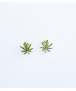 Dainty Marijuana earrings Cannabis Leaf studs Weed Pot cbd jewelry plant... - $57.60 CAD