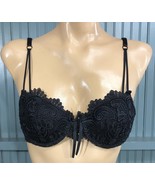 Bodyline Black Paisley Sexy Pattern 34B Strap Bra Brassiere - £11.43 GBP