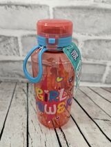 Cool Gear Chug Me pink Girl Power heart kids water bottle carry loop han... - $8.23