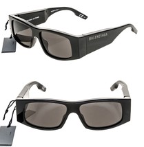 Balenciaga Led Logo Frame 0100 Black Fashion Unisex Sunglasses BB0100S 001 - £836.04 GBP