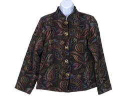 Preswick &amp; Moore Size M Women&#39;s Brocade Tapestry Paisley Jacket Gold But... - £21.46 GBP