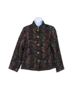 Preswick &amp; Moore Size M Women&#39;s Brocade Tapestry Paisley Jacket Gold But... - £21.11 GBP