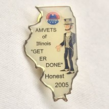 AMVETS Of Illinois Honest Abe Pin USA Veterans 2005 Abraham Lincoln - £8.06 GBP