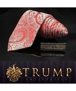 DONALD J. TRUMP~ SIGNATURE COLLECTION Bright Red White Paisley NECKTIE P... - $110.40