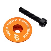 Wolf Tooth Ultralight Stem Cap and Bolt - Aluminum, 1 1/8 Top Only, Orange - £22.05 GBP