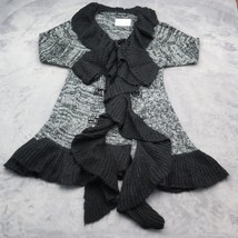 Kessler sweater dress Women S/M Gray Black Ruffle Boho - £20.23 GBP