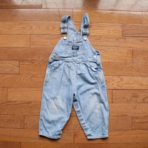 Vintage OshKosh BGosh Vestbak Blue Denim Jeans 3T Overalls Toddler Kids USA Made - £15.37 GBP