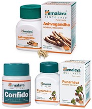 Combo of Himalaya Ashvagandha+ Confido+ Punarnava 60 Tabs each FREE SHIP - $25.47