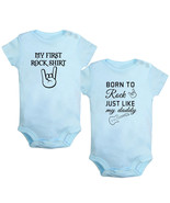 My First Rock Shirt &amp;Born to Rock Romper Baby Bodysuit Infant Jumpsuit P... - £15.68 GBP