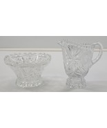 MM) Vintage Cut Clear Glass Creamer and Sugar Bowl - £11.81 GBP