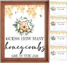 40 Guests Fun Pooh Face Game Cards Guess How Many Honeycombs Baby Shower Games C - £24.34 GBP