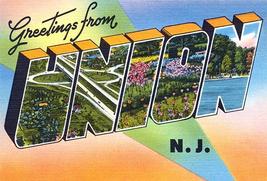 Greetings From Union, New Jersey - 1930&#39;s - Vintage Postcard Poster - £7.98 GBP+