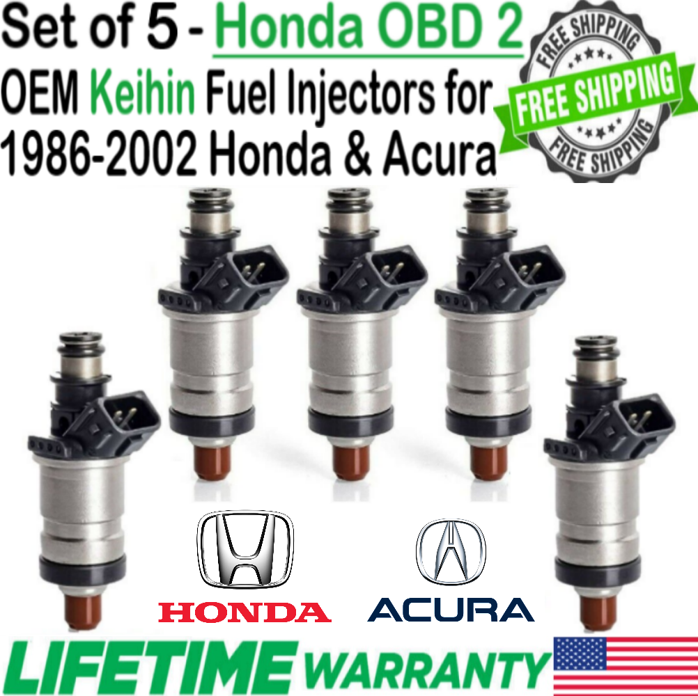 Genuine Flow Matched Keihin x5 Fuel Injectors for 19871994 Acura