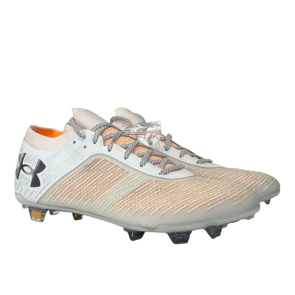 Primary image for Under Armour Shadow Pro FG White Orange Shock Soccer Cleats 3025643-100 Size 10