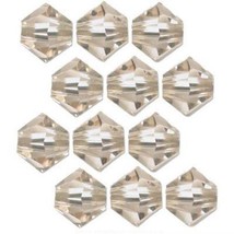 12 Ceylon Topaz Swarovski Crystal Bicone Beads 6mm New - $19.37