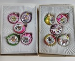 Vintage lot 10 hand Painted Round Indent Christmas Ornaments -in new boxes - £54.17 GBP