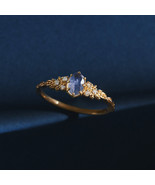 Christmas limited natural cordierite silver ring - hollow happy olive le... - $99.00