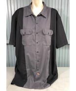 Dickies Black and Gray Stripe XXXL Tall Mens Button Shirt - £12.12 GBP