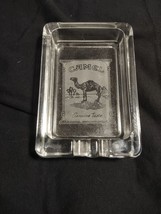Vintage Camel's Ashtray, Clear Glass With Etched Standard Pack Picture - £11.81 GBP