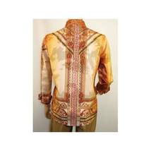 Men Sports Shirt PAZO by DE-NIKO Long Sleeves Medallion Print Soft DNK6903 Gold image 11