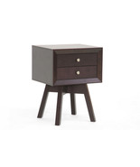 New Brown Mid-Century Small Modern Designer Accent Table Nightstand Flar... - £78.88 GBP