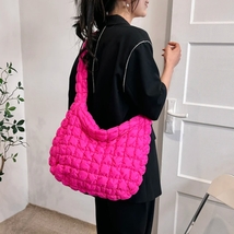 Quilted Padded Crossbody Bag for Women Pleated Bubbles Cloud Shoulder Bags - $27.00