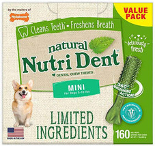 Nylabone Natural Nutri Dent Fresh Breath Mini Dog Chews - Dental Chew for Clean - £7.04 GBP
