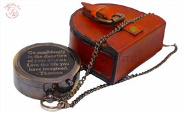 Antique Flat Pocket Compass with Go Confidently in The Direction of Your... - £35.96 GBP