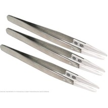 3 Fiber Tipped Tweezers Beading Jewelry Tools 5&quot; - £14.56 GBP