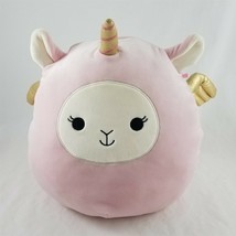 Kellytoy Squishmallows Pink Unicorn Plush Toy Gold Horn Wings 13 Inch - £23.62 GBP