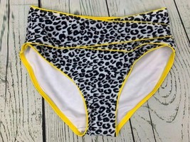 Women High Waisted Bikini Bottom Retro Ruched Swim Short Shirred Large - £16.13 GBP