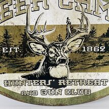 Deer Camp Hunters Retreat And Gun Club Hunting Buck Oval Tin Sign - $9.11