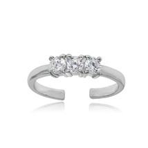 14K White Gold Over 1.50Ct Simulated Diamond Adjustable Toe Foot Ring Women - £105.54 GBP