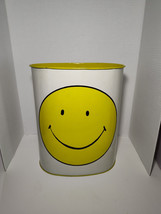 1970’s Vintage Cheinco Yellow Smiley Face Metal Wastebasket  - £47.36 GBP