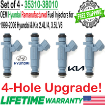 x4 Hyundai OEM 4-Hole Upgrade Fuel Injectors for 1999-05 Hyundai Sonata 2.4L I4 - £67.65 GBP