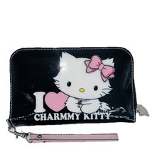 Sanrio Charmmy Kitty Black Patent Leather Wallet Wristlet Gorpcore 6&quot; Go... - €51,68 EUR