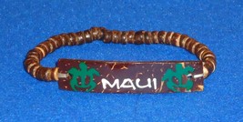 Brand New Fabulous Handcrafted Hawaiian Bracelet Green Turtles Coconut Shell - £7.03 GBP