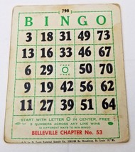 Bingo Card 1950 Loyal Order of Moose Belleville Illinois Chapter 53 - £11.85 GBP