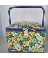 Sewing Basket with Pin Cushion 10&quot; x 10&quot; x 7&quot;  Colorful Multi Color Flowers - $18.80