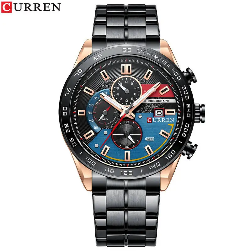 CURREN 8410 Watches Men Fashion Sports Quartz Wristwatches Male Stainles... - £132.64 GBP