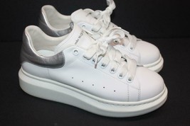 Alexander McQueen Women&#39;s Oversized Sneakers Metallic Silver White Sz 40 / 10 US - £289.23 GBP