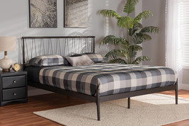 Verner Black Bronze Finished Metal Full Size Platform Bed - $3,992.54 MXN