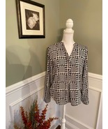 The Limited Women’s Houndstooth Print Blouse Top Size Medium - £11.81 GBP