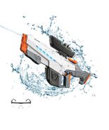Electric Water Gun Auto Suction Powerful 400 Ammo 28-32FT Range White - $28.86 CAD